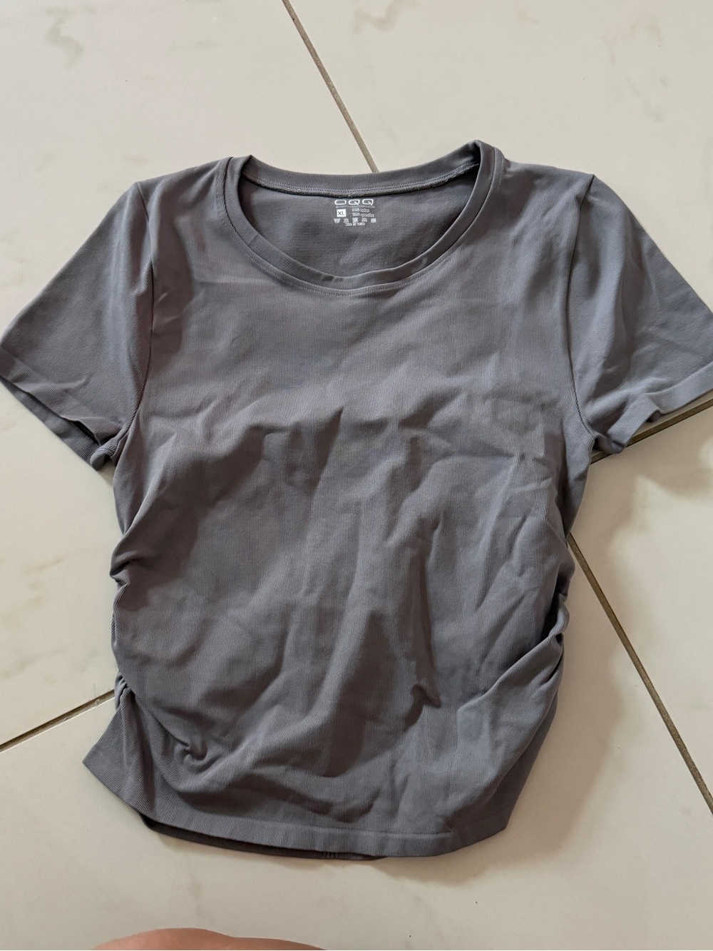 OQQ women tee  in taupe size - XL